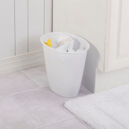 12 Bulk Sterilite 1.5 Gallon Oval Vanity Wastebasket, White