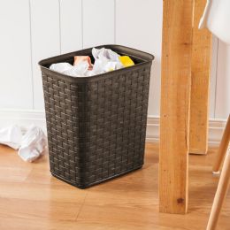 6 Bulk Sterilite 3.4 Gallon/13 Liter Weave Wastebasket Espresso