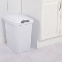 4 Bulk Sterilite  7.5 Gallon / 28 Liter Touchtopg  Wastebasket White