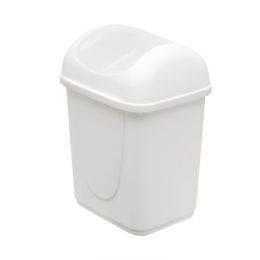 12 Bulk Home Basics 11 Liter Swing Top Waste Bin, White