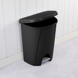 4 Bulk Sterilite 6.6 Gallon / 25 Liter Stepon Wastebasket Black