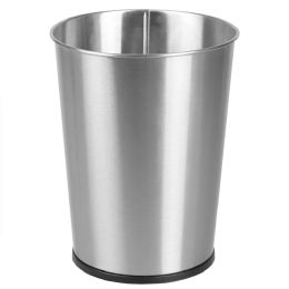 12 Bulk Home Basics Open Top 8 Lt Stainless Steel Waste Bin, (9.5" X 10.25"), Silver