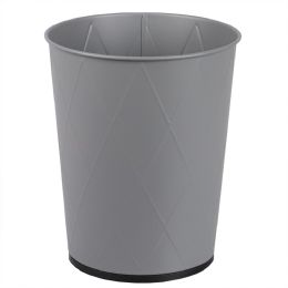 12 Bulk Home Basics Diamond Grey Open Top 8 Lt Waste Bin, (9.5" X 10.25")