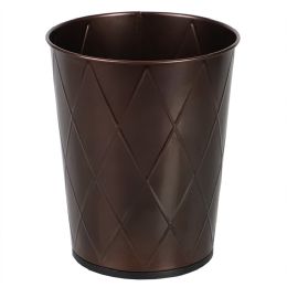 12 Bulk Home Basics Diamond Open Top 8 Lt Waste Bin, (9.5" X 10.25"), Bronze