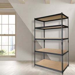 Bulk Home Basics Quick Assembly 5 Tier Heavy Duty Shelf, (47" X 72"), Black