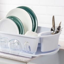 6 Bulk Sterilite Large 2 Piece Sink Set, White