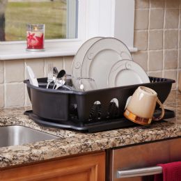 6 Bulk Sterilite Large 2 Piece Sink Set, Black