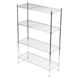 Bulk Home Basics 4 Tier Steel Wire Shelf Rack, Chrome