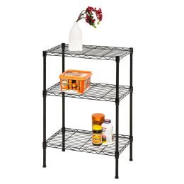 Bulk Home Basics 3 Tier Steel Wire Shelf, Black