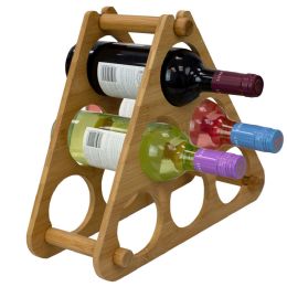 6 Bulk Home Basics 6 Slot Bamboo Wine Rack, Natural