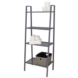 Bulk Home Basics Medium 4 Tier Metal Rack, (24'' X 14'' X 58''), Grey