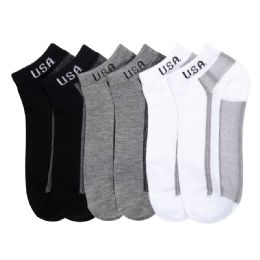 216 Bulk Ankle Sock Usa Printed Size 10-13