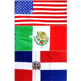 24 Bulk Flag Printed Beach Towel 30x60in