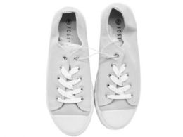 12 Bulk Women's White Low Top Sneaker Shoes In Assorted Sizes