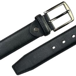 12 Bulk Belt for Men Black Leather with Moose Hide Pattern Mixed sizes