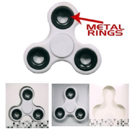 12 Bulk White Spinner Metal Ring