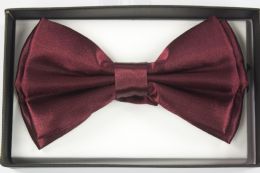 12 Bulk Burgundy Color Adult Bowtie
