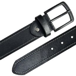 12 Bulk Belt for Men Black Leather with Dot Pattern Mixed sizes