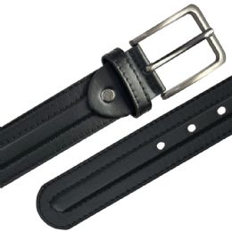 12 Bulk Leather Belt for Men Mid-rise Design Black Mixed sizes