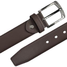 12 Bulk Dress Belt for Men Plain Mat Brown Leather Mixed sizes