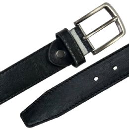 12 Bulk Leather Belt for Men Quality Onyx Black Mixed sizes