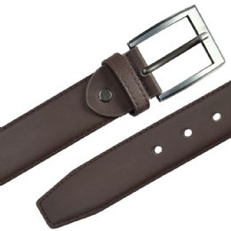 12 Bulk Belts for Men Classic Chocolate Brown Leather Mixed sizes