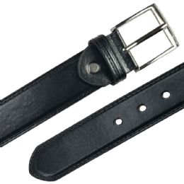 12 Bulk Men's Leather Belt Classic Jet Black Mixed sizes