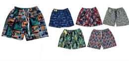 72 Bulk Mens Cargo Bathing Suits Assorted Prints