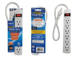 12 Bulk 6 Outlet Power Strip With On/off In White