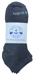 48 Bulk Yacht & Smith Men's Gray No Show Ankle Socks Size 10-13
