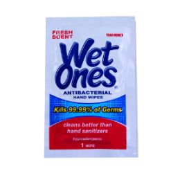 24 Bulk Wet Ones Singles Antibacterial Cleansing Wipes
