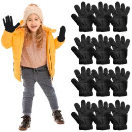 48 Bulk Yacht And Smith Kid's Unisex Gloves In Solid Black