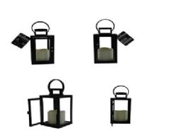 12 Bulk Led Lanterns In Black 3.9" X 3.9" X 8", 375 Grams