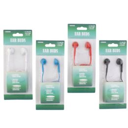 24 Bulk Earbuds 3.5mm Jack 48in Cord W/microphone & Volume Control 4ast Clrs Compatable W/most Smartphones