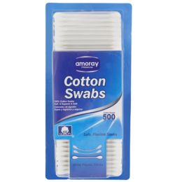 48 Bulk Cotton Swabs 500ct Plastic Stick Amoray