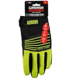 72 Bulk Gloves Crew Chief Pro Extreme Lime W/touchscreen Large Grease Monkey Sell In Usa Only