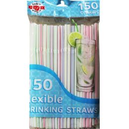 48 Bulk 150 Count Color Drinking Straws In A Bag