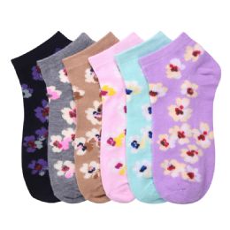 432 Bulk Girls Printed Casual Spandex Ankle Socks Size 9-11