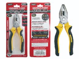 48 Bulk Steel Linesman Pliers With Black And Yellow Handle