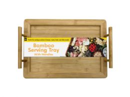 6 Bulk Bamboo Serving Board Tray With Handles