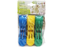 72 Bulk 3 Pack Jumbo Plastic Clothespins Pegs