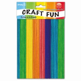 48 Bulk Colored Wooden Craft Sticks