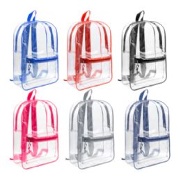 24 Bulk 17" Transparent Wholesale Backpack In Assorted Color