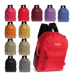 24 Bulk 17" Kids Basic Wholesale Backpack In Assorted Colors