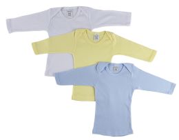 12 Bulk Boy's Rib Knit Pastel Long Sleeve T-Shirt 3-Pack Size 2t