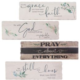 16 Bulk Table Sign Stone Plaque 8.5x2.75 Inspirational 4assorted