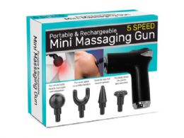 6 Bulk Rechargeable Mini Massaging Gun With 4 Interchangeable Heads