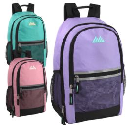 24 Bulk 18-Inch Multi - Pocket Reflective Backpack - 3 Colors