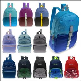 24 Bulk 17" Bungee Backpack In Assorted Colors And Styles