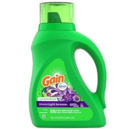 6 Bulk Gain Liquid Detergent 46 Oz / 1.36 L 2 X Moonlight Breeze